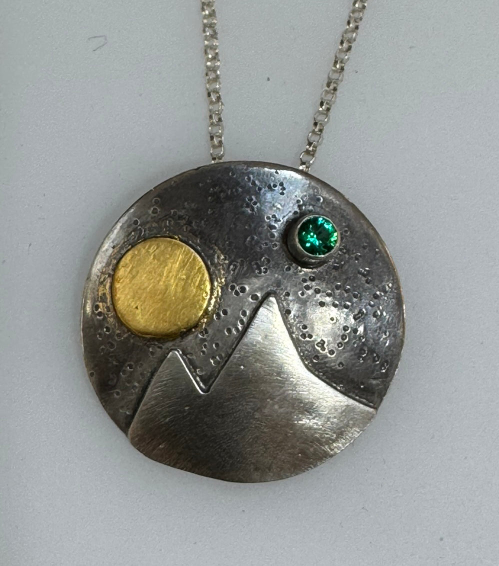 Colorado Sky Emerald with Gold Moon (1