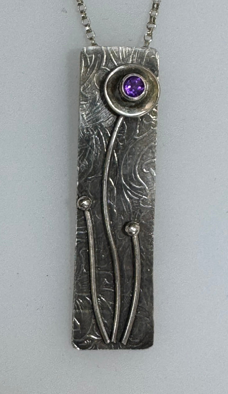 Flower Pendant with Gemstone
