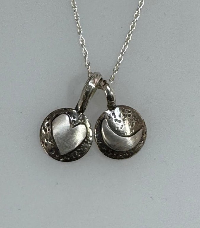Tiny Silver Moon and Heart