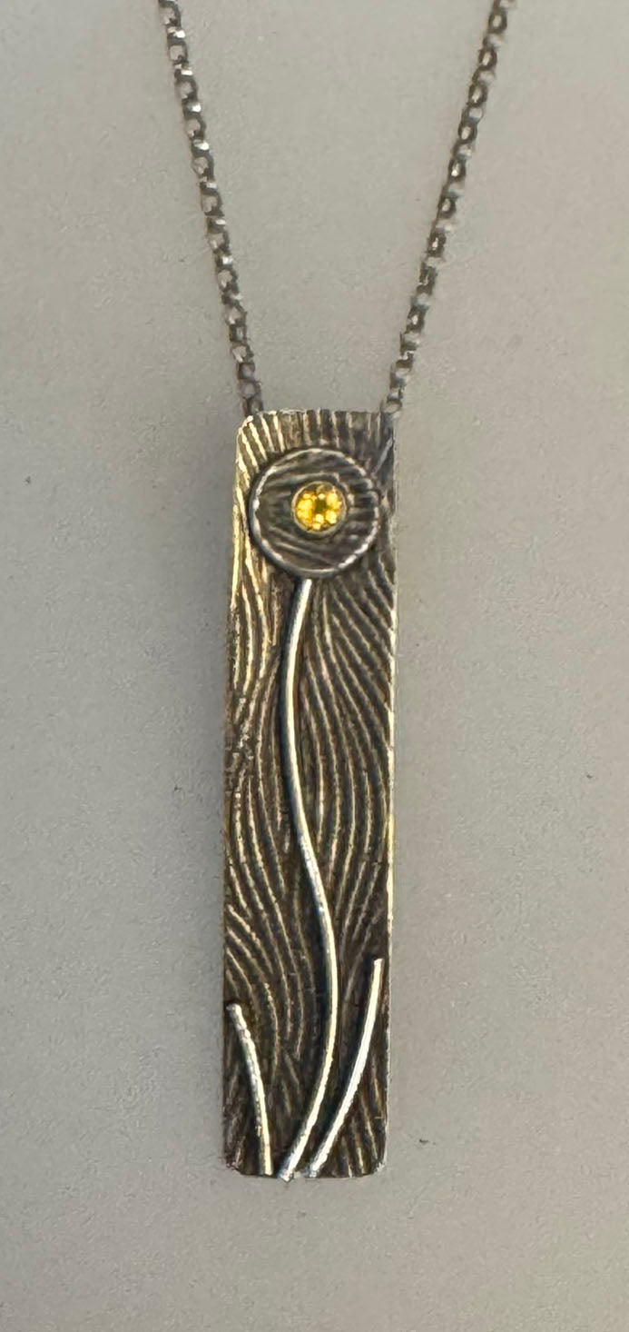 Flower Pendant with Golden Citrine